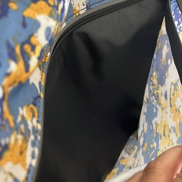 L.L. Bean Black Polyester Laptop Computer Messenger crossbody Bag paint splatter - Picture 5 of 16